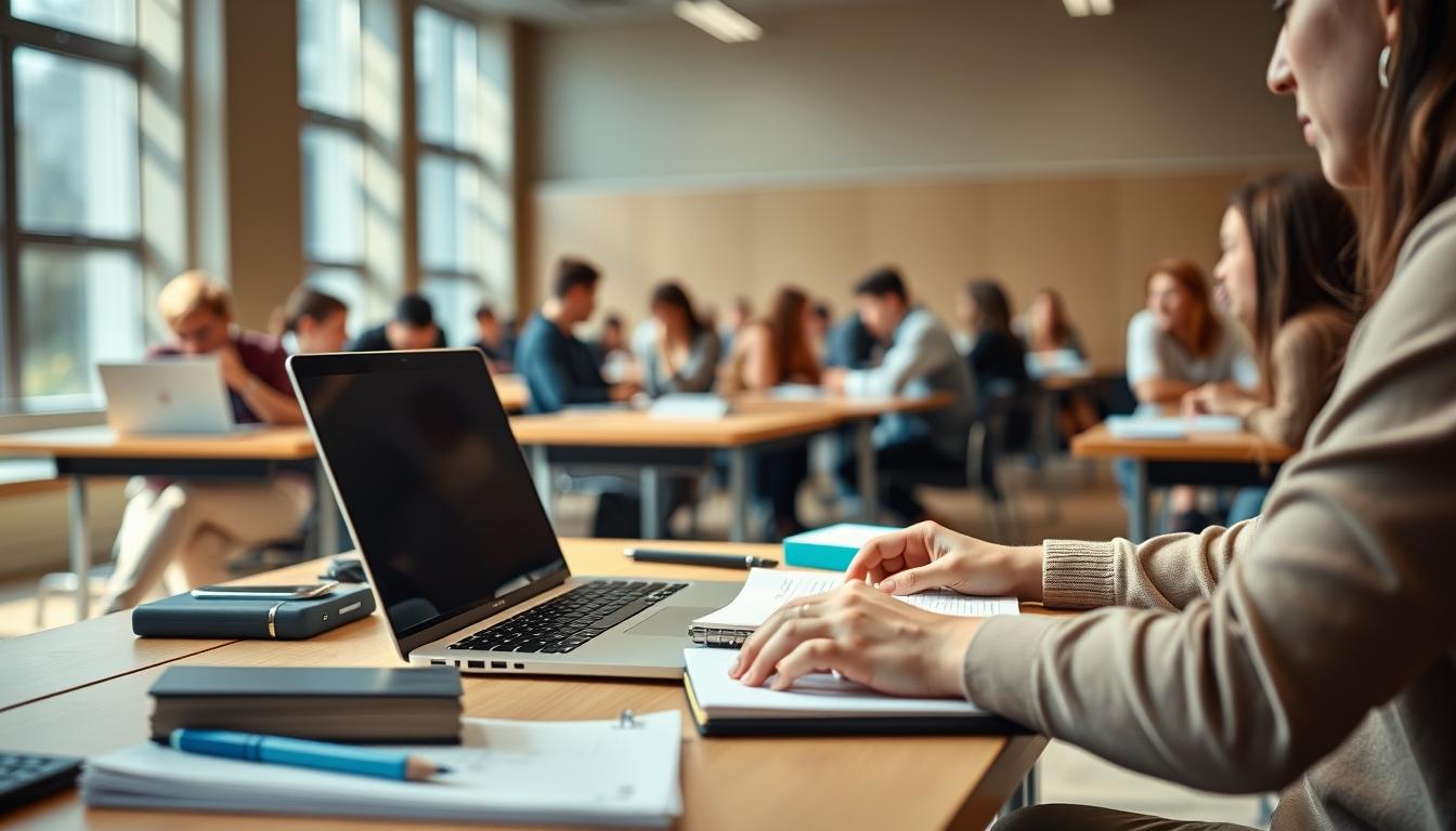 Students working in research laboratory